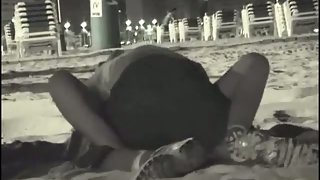 First-timer voyeur fucky-fucky movie in public on the beach at night