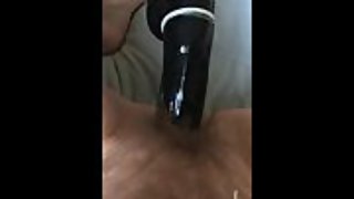 Home alone fucking my black dildo