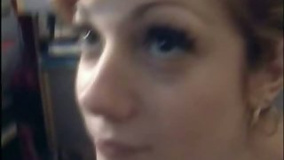 Gorgeous redhead gives head with nut nectar facial cumshot accomplish